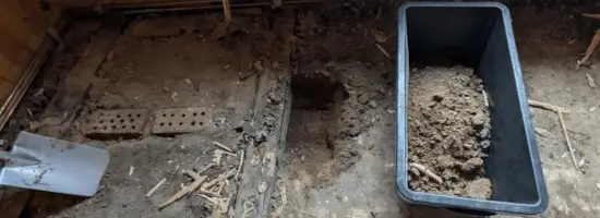 Direkt nach der Übernahme: erste ungeplante Baustelle!